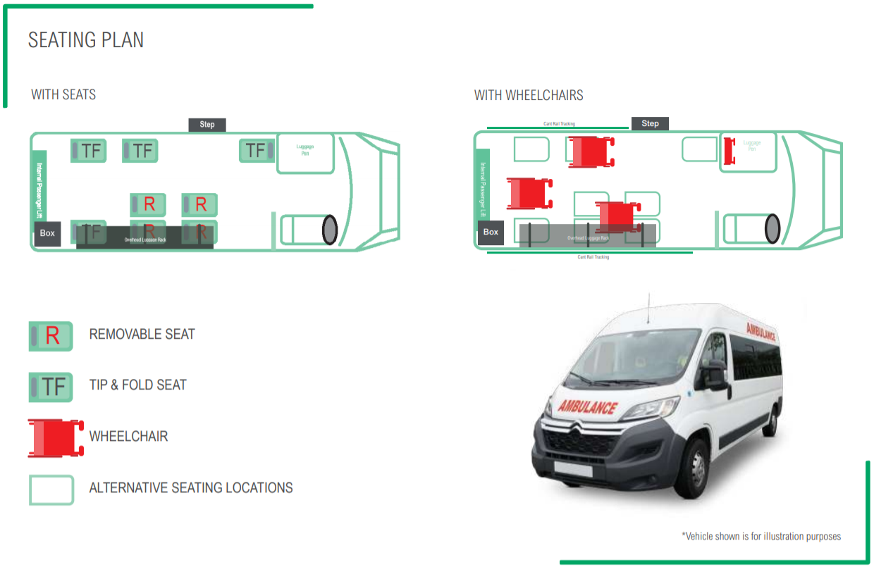 9 seat accessible minibus seating plan