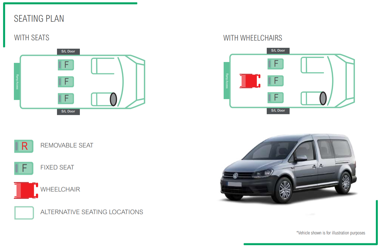 Accessible car seating plan