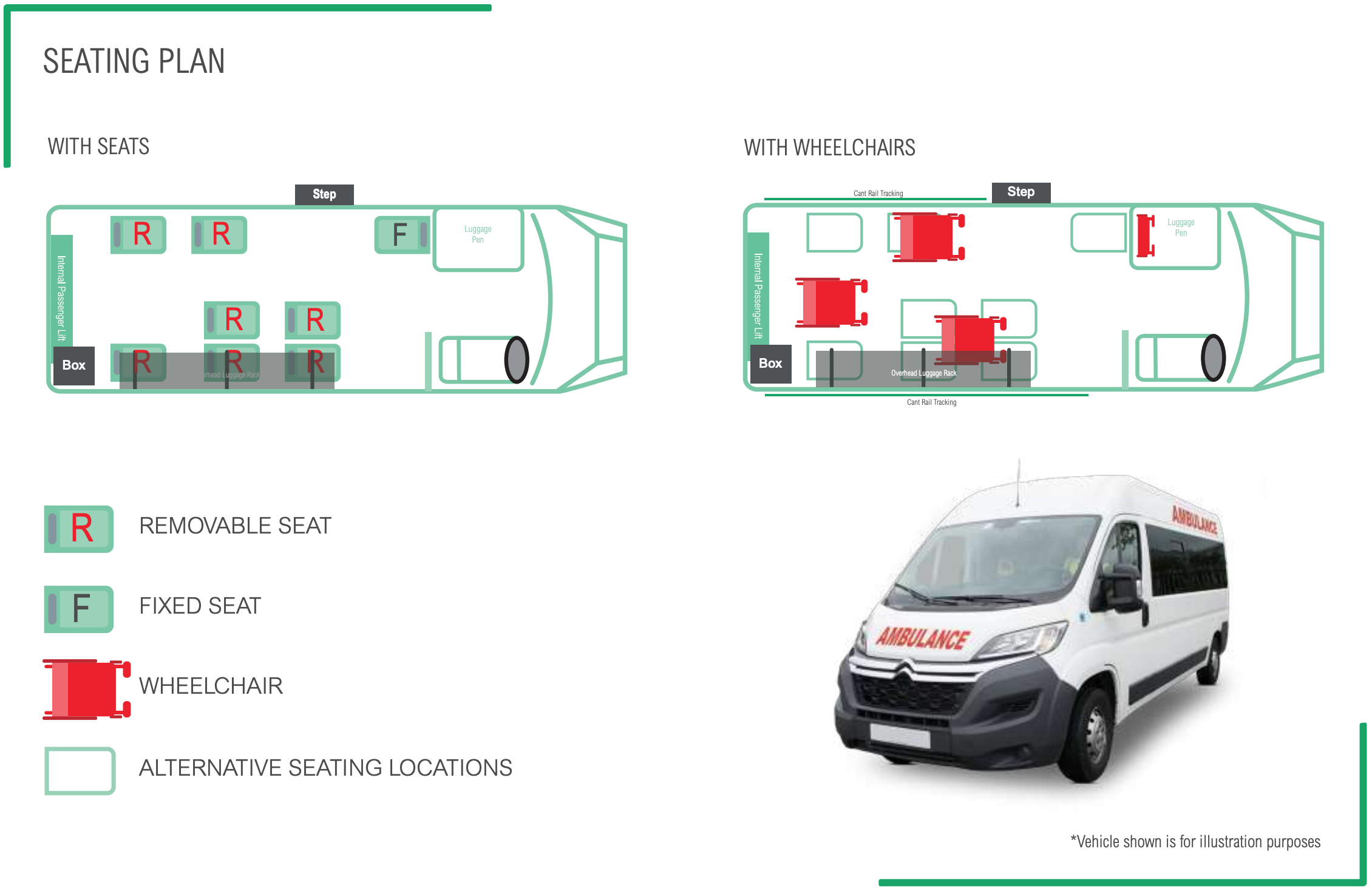 PTS 9 Seat Accessible Minibus Seating plan PTS 9 Seat Accessible Minibus Seating plan