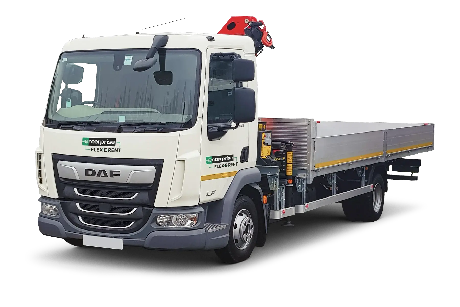 Dropside tipper truck with crane for hire