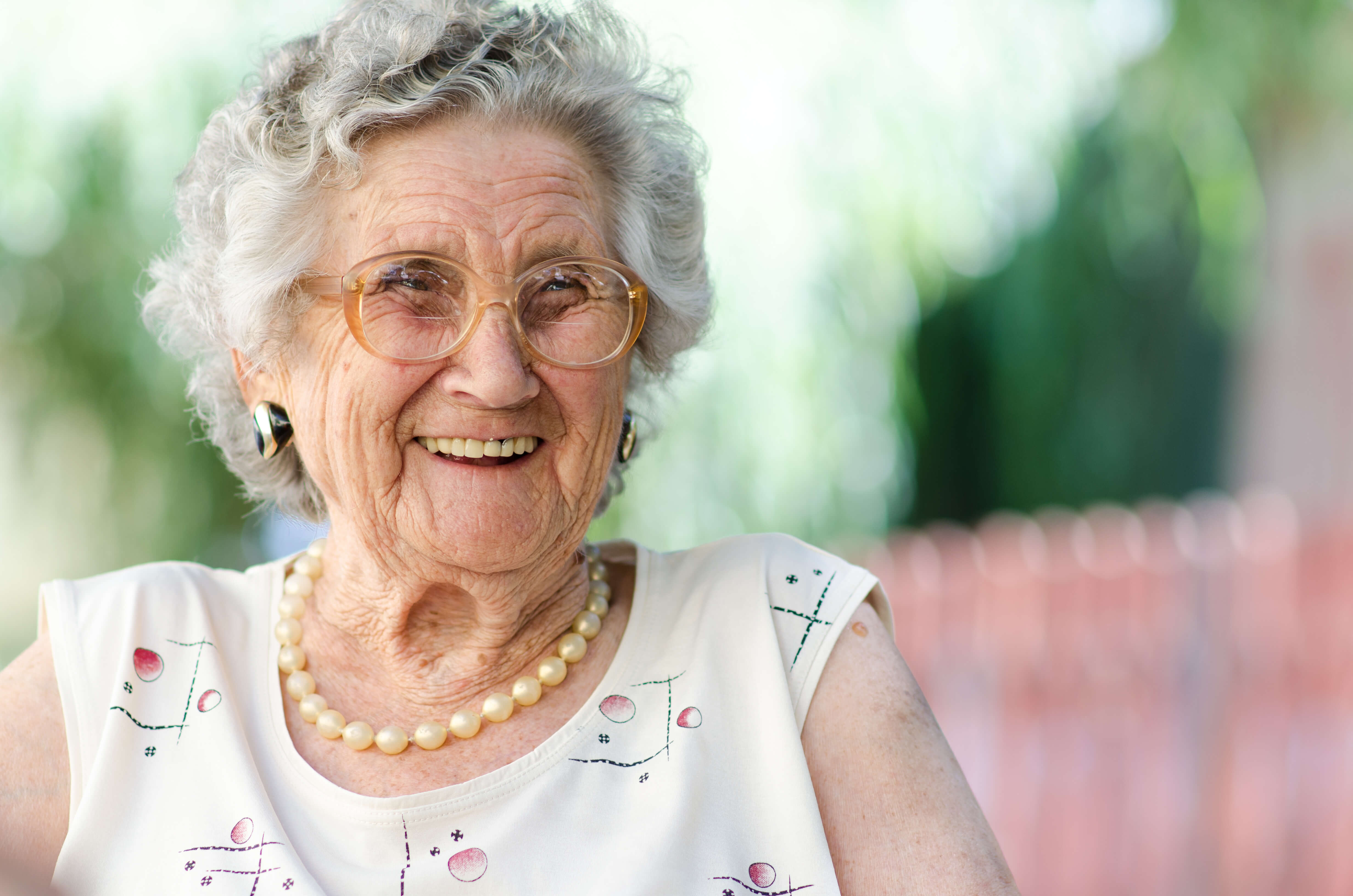 old lady smiling